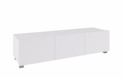 Arte Calabrini Tv Cabinet: Elegant White Gloss & White Matt - W1500mm X H370mm X D430mm