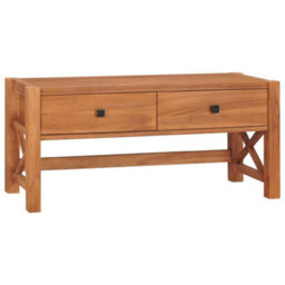 Berkfield Desk With 2 Drawers 100X40X45 Cm Recycled Teak Wood