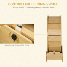 Pawhut Cat Exercise Wheel, 30 Inch Running Treadmill With Brake, Natural - thumbnail 6