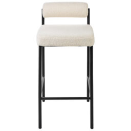 Beliani Set Of 2 Bar Chairs Amaya Boucle Off-White - thumbnail 6