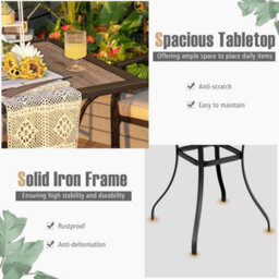 3 Pieces Outdoor Bistro Set Patio Bar Set  Upholstered Bar Stools - thumbnail 6