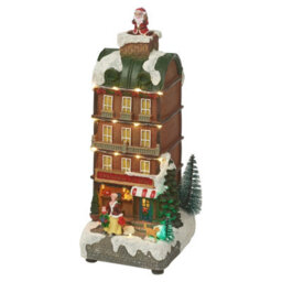 Urbn-Living Urbnliving 28.5Cm Height Illuminated Christmas Toy Shop Festive Decoration Mini Xmas Scene Ornament Home Decor - thumbnail 2