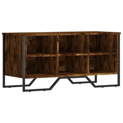 Berkfield Elegant Shoe Cabinet Smoked Oak 90X38X45.5 Cm Engineered Wood