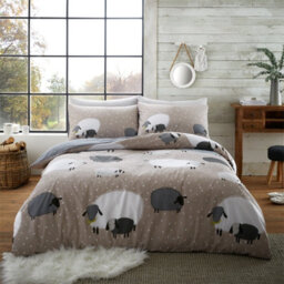 Gc Gaveno Cavailia Shepherd's Comfort Duvet Cover Bedding Set Natural Single 2Pc With Sheeps Printed Quilt Cover - thumbnail 1