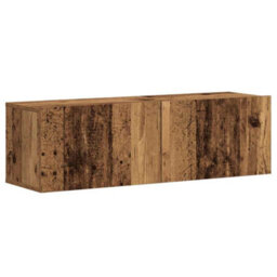 Berkfield Modern Wall Mounted Tv Cabinets 3 Pcs Old Wood Engineered Wood - thumbnail 4
