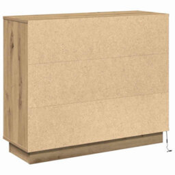Berkfield Sideboard With Led Artisan Oak 90X32X75 Cm Engineered Wood - thumbnail 9