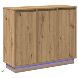 Berkfield Sideboard With Led Artisan Oak 90X32X75 Cm Engineered Wood - thumbnail 2