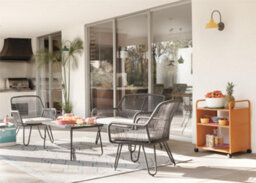 Dorel Novogratz Marli Outdoor Loveseat Coffee Table Gray - thumbnail 3