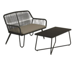 Dorel Home Novogratz Marli Outdoor Loveseat Coffee Table Gray