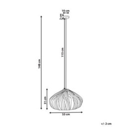 Wyld And Coco Novalume Water Hyacinth Pendant Lamp - Handwoven Boho Ceiling Light For Living Room, Warm White, W53 X H148Cm - thumbnail 3