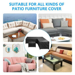 L Shaped Furniture Cover Heavy Duty Waterproof Outdoor Garden Rattan Sofa  L - thumbnail 4