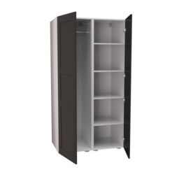Atomia Modern Matt Black Tall Double Wardrobe (H)1872mm (W)1000mm (D)580mm - thumbnail 4