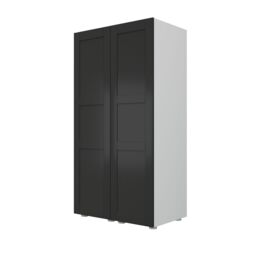 Atomia Modern Matt Black Tall Double Wardrobe (H)1872mm (W)1000mm (D)580mm - thumbnail 2