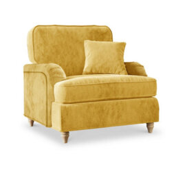 Arthur Gold Armchair For Living Room - Fully Assembled By Roseland Furniture - thumbnail 1