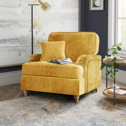 Arthur Gold Armchair For Living Room - Fully Assembled By Roseland Furniture - thumbnail 2