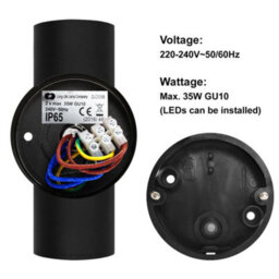 Long Life Lamps Company Modern Gu10 Black Double Up Down Outdoor Stainless Steel Wall Light Zlc035B - thumbnail 4