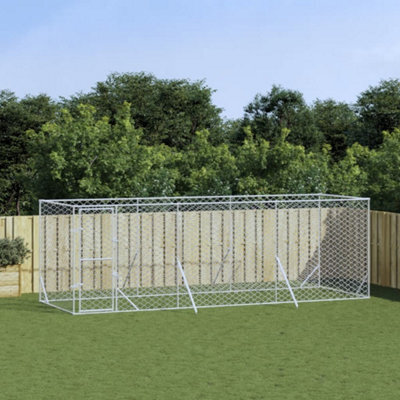Walplus Outdoor Dog Kennel Silver 6X2X2 M Galvanised Steel - image 1