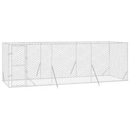 Walplus Outdoor Dog Kennel Silver 6X2X2 M Galvanised Steel - thumbnail 3