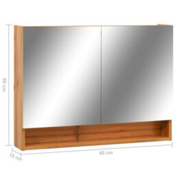 Berkfield Led Bathroom Mirror Cabinet Oak 80X15X60 Cm Mdf - thumbnail 8