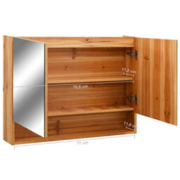 Berkfield Led Bathroom Mirror Cabinet Oak 80X15X60 Cm Mdf - thumbnail 9
