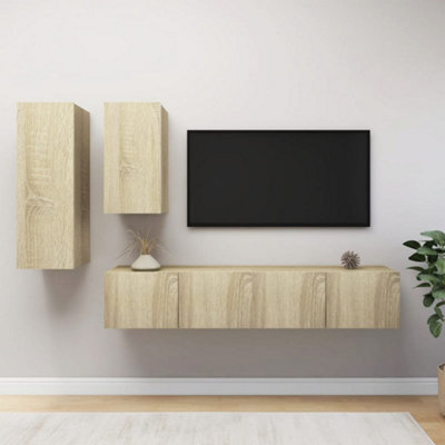Berkfield 4 Piece Tv Cabinet Set Sonoma Oak Engineered Wood - image 1