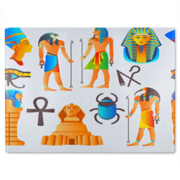 Benjamin Tate Design Egyptian Mythological Signs Glass Chopping Boarddesigner Style - thumbnail 2