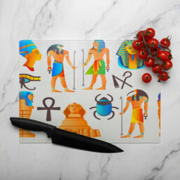 Benjamin Tate Design Egyptian Mythological Signs Glass Chopping Boarddesigner Style - thumbnail 3