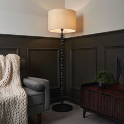 Inlight Patos Matt Black & Natural Wood Effect Led Floor Lamp - thumbnail 5