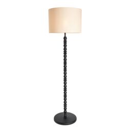 Inlight Patos Matt Black & Natural Wood Effect Led Floor Lamp - thumbnail 2