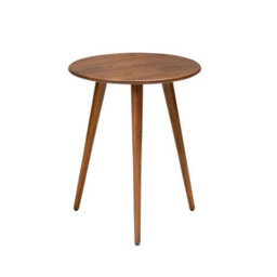 MH London Judy Solid Wood Side Table Round Walnut Side Table Living Room Bedside Sofa Side Table - thumbnail 3