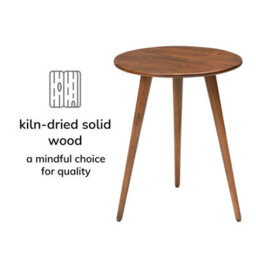 MH London Judy Solid Wood Side Table Round Walnut Side Table Living Room Bedside Sofa Side Table - thumbnail 5