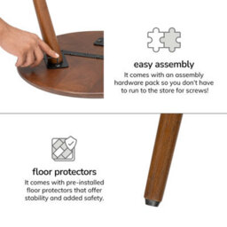 MH London Judy Solid Wood Side Table Round Walnut Side Table Living Room Bedside Sofa Side Table - thumbnail 6