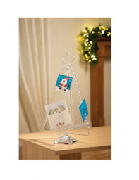Premier Decorations Limited Christmas Tree Greetings Card Holder Metal Silver Tree Shape Holds 80 Cards 50Cm - thumbnail 2