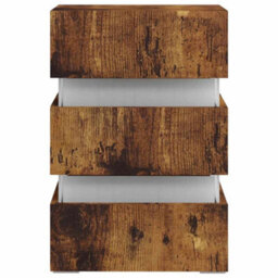 Berkfield Modern Led Bedside Cabinet Smoked Oak 45X35X67 Cm Engineered Wood - thumbnail 6