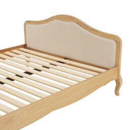 The Furniture Market French Chateau Oak 4Ft 6In Double Bed With Natural Linen Fabric - thumbnail 7