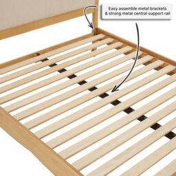 The Furniture Market French Chateau Oak 4Ft 6In Double Bed With Natural Linen Fabric - thumbnail 5