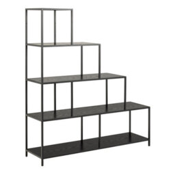 Furniture To Go Seaford Bookcase With 4 Shelves In Black - thumbnail 1