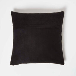 Homescapes Geometric Block Brown & Cream Leather Cushion 45 X 45 Cm - thumbnail 3