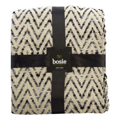 Orsina Bosie Chevron Beige And Grey Woven Throw - image 1