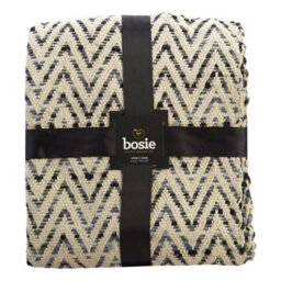 Orsina Bosie Chevron Beige And Grey Woven Throw - thumbnail 1