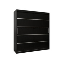 Arte Verona 01 Contemporary 2 Sliding Door Wardrobe 9 Shelves 2 Rails Black Matt (H)2000mm (W)1800mm (D)620mm - thumbnail 1