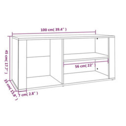 Berkfield Elegant Shoe Cabinet Grey Sonoma 100X35X45 Cm Engineered Wood - thumbnail 8