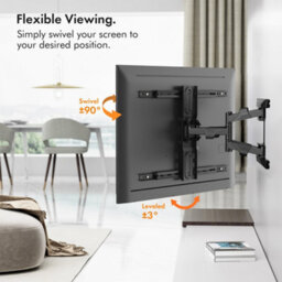 "Vonhaus Tilt & Swivel Wall Mount For 37-82"" Screens, Full Movement Articulating Tv Bracket, 35Kg Capacity, Max Vesa: 600X400mm" - thumbnail 6