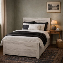 Wyld Haus Norwich Aged Effect Soft Grey Wood Veneer 3Ft Single Bed With Underbed Drawer - thumbnail 1