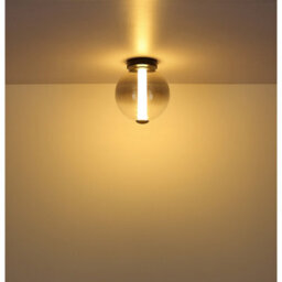 Luminosa Lighting Luminosa Lacy Globe Ceiling Light Matt Black, Smoke Glass Shade, Led 3000K - thumbnail 5