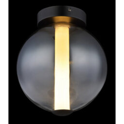 Luminosa Lighting Luminosa Lacy Globe Ceiling Light Matt Black, Smoke Glass Shade, Led 3000K - thumbnail 4