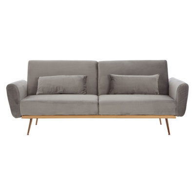 Orsina Comfortable Grey Velvet Sofa Bed, Functional Pull Out Sofaa Bed For Livingroom, Modern Style Sofa Bed - image 1