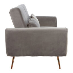 Orsina Comfortable Grey Velvet Sofa Bed, Functional Pull Out Sofaa Bed For Livingroom, Modern Style Sofa Bed - thumbnail 4
