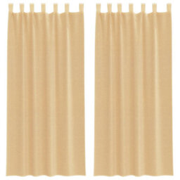 Berkfield Durable Voile Curtains With Rod Pockets 2 Pcs Sand - thumbnail 1