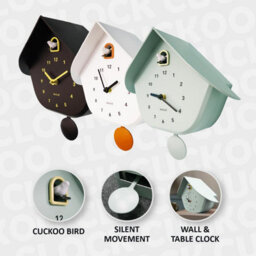 Walplus Minty Green Pastel Cuckoo Wall Clock With Pendulum Modern Home Decor Clock 32.5Cm 12.8 Inch - thumbnail 5